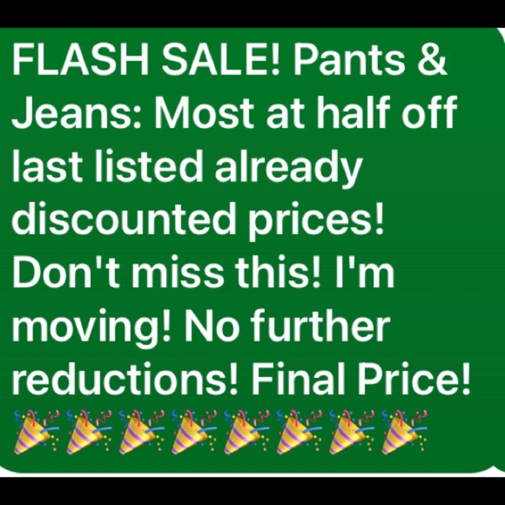 FLASH SALE ALL PANTS & JEANS! 🎉🎉
